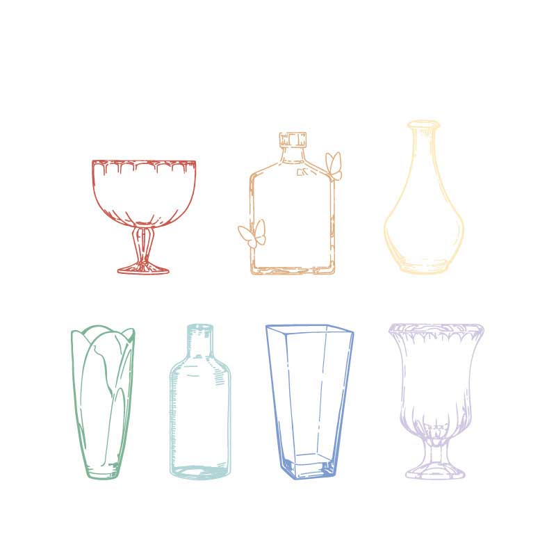 Rainbow Color Bottle Stickers