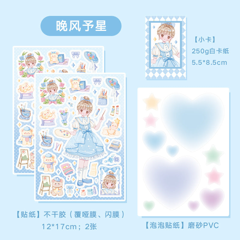 2 pcs Carton Girl Stickers LMLR
