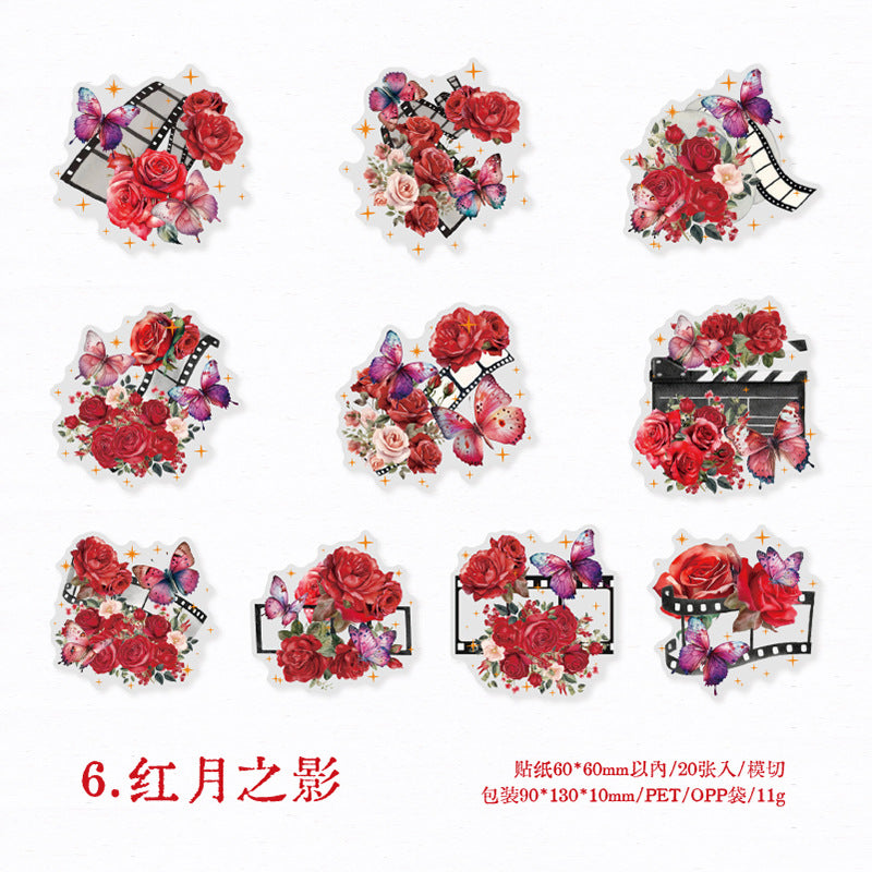 20pcs Flowers and Butterfly PET Stickers HDLY