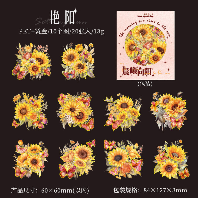 30pcs PET Flowers Stickers CXXY