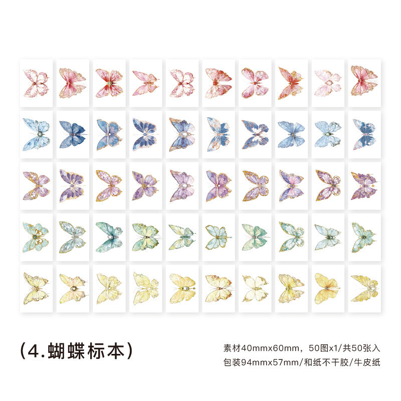 50 Pcs Washi Stickers Book FXLM