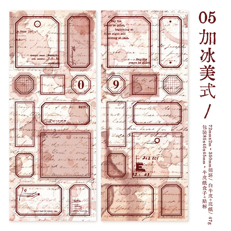 1 Roll Vintage Lable Stickers Tape KFZY