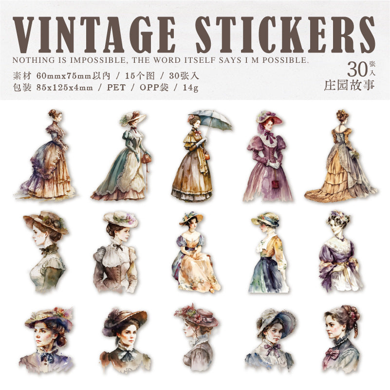 30pcs PET People Stickers CHZZL