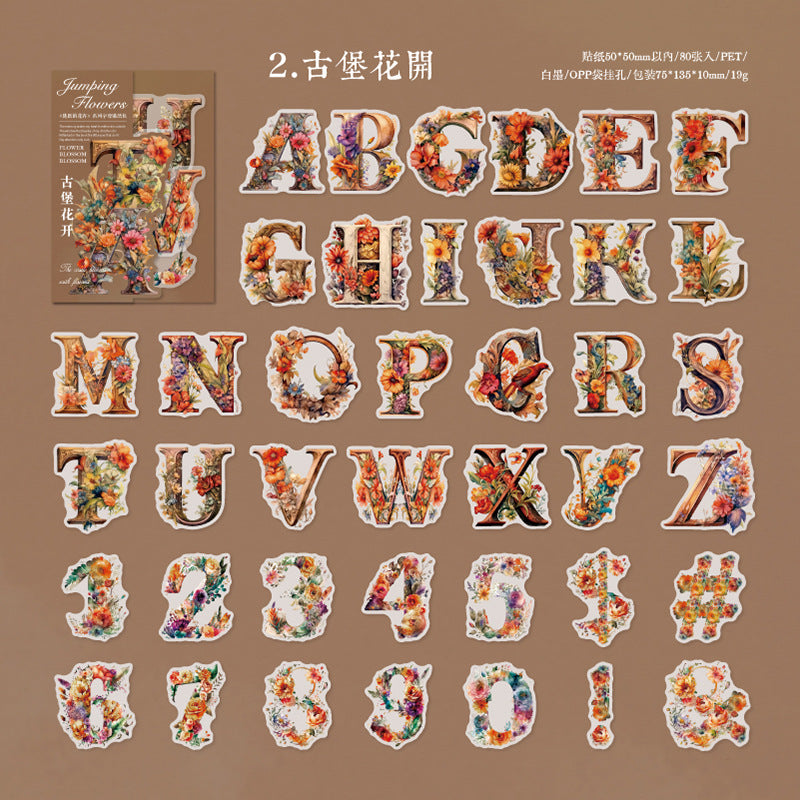 80Pcs PET Letter Stickers TYHH