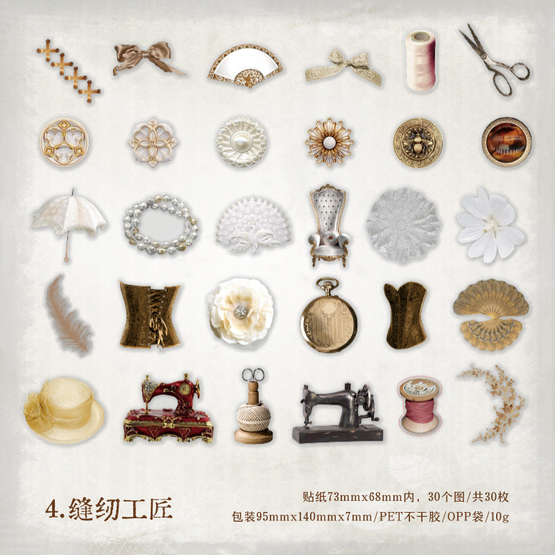 30 sheets Vintage Scrapbook Paper ZTDGS