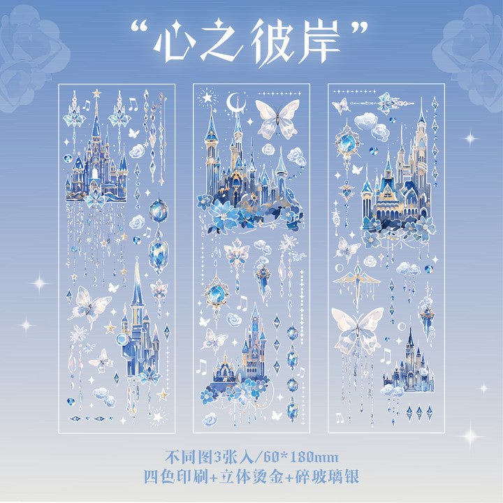 3 Sheets Castle PET Stickers MHCB