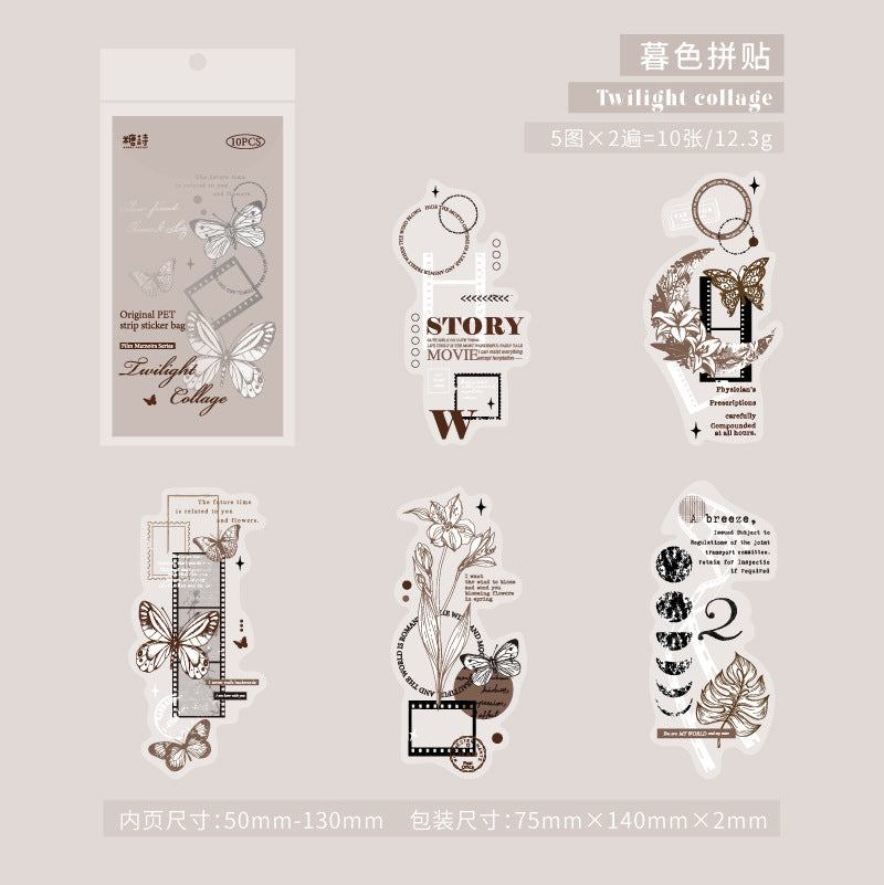 10 Pcs Junk Journal PET Stickers JPHYL