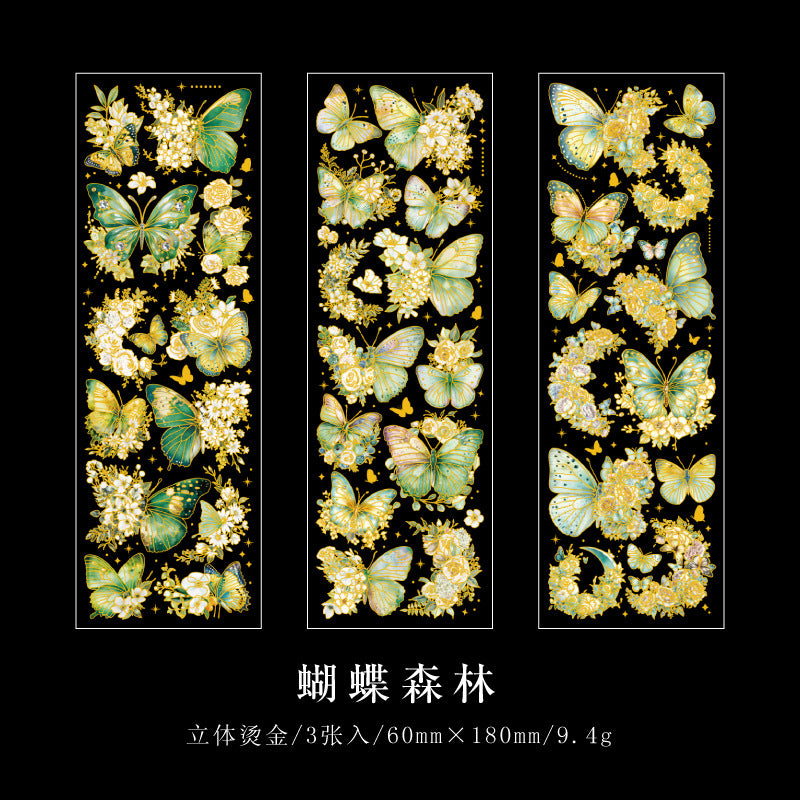 3 Sheeets Butterfly PET Stikers HMD