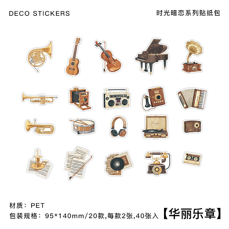 40pcs PET Collage Stickers SGAN
