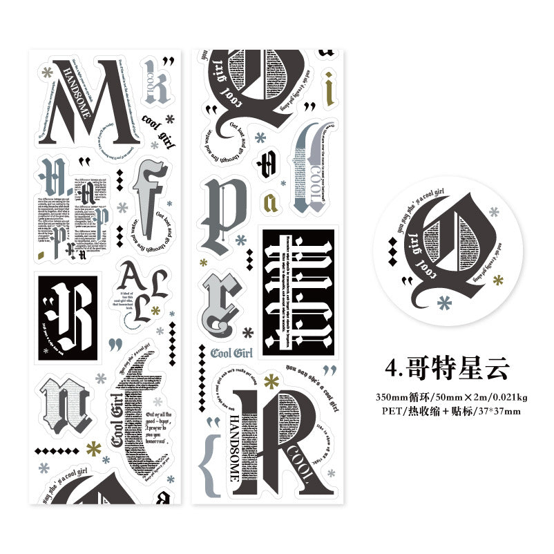 1 Rolls Words PET Tape WZDB