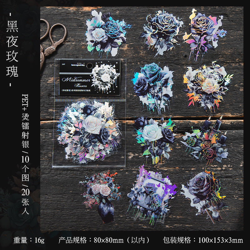 20pcs PET Flower Stickers ZYFH