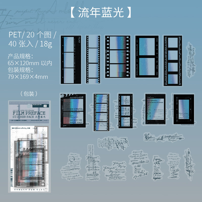 40 Pcs Movie Theme PET Stickers JPXZ
