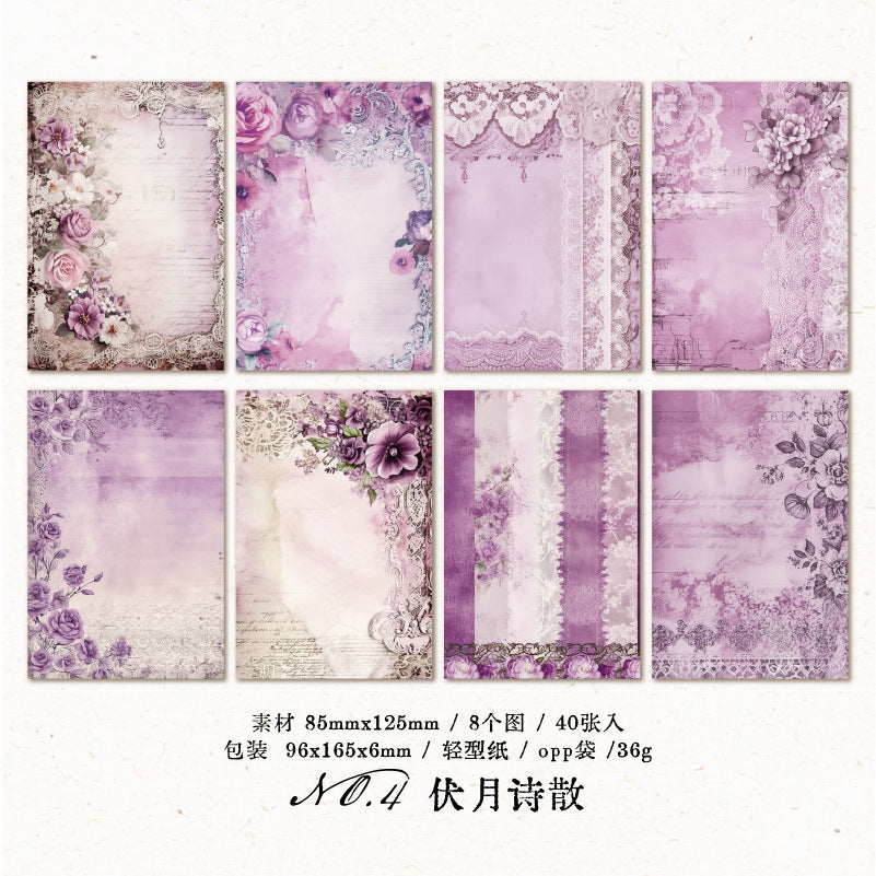 40pcs Vintage Scrapbook Paper CSJX