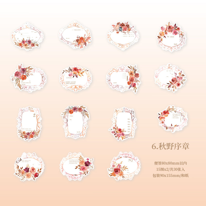 30Pcs Floral Notepad LMHX