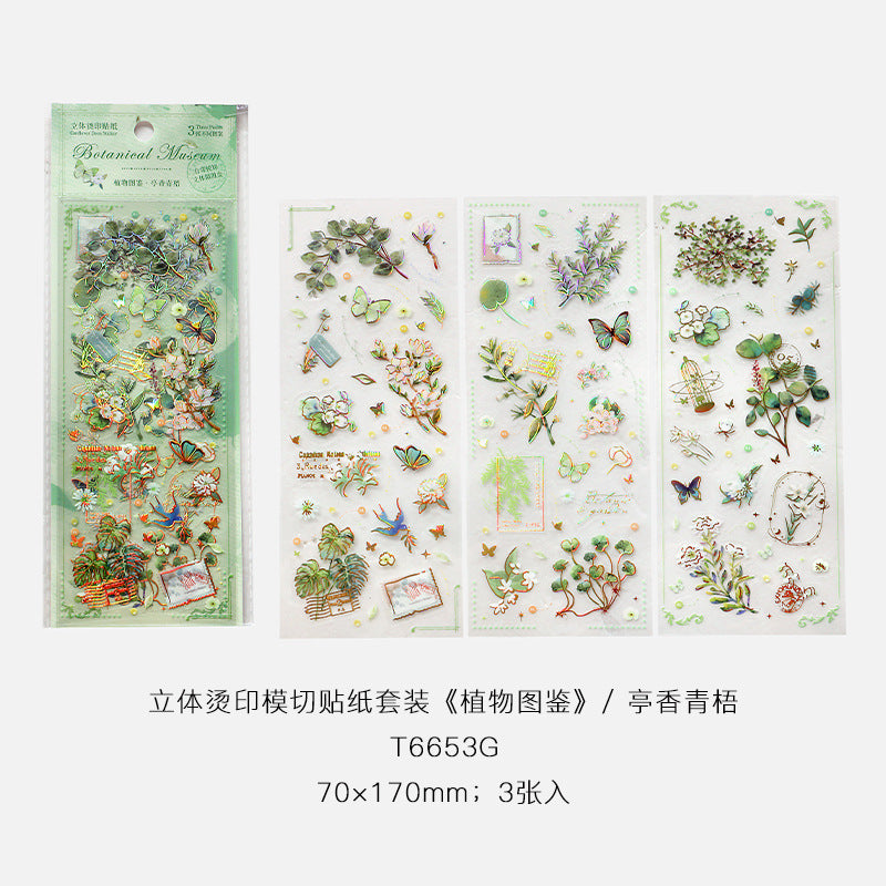 3 shets PET Plant Stickers ZWTJ