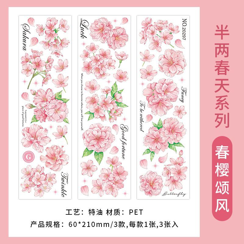 3 Pcs Flowers PET Tape BLCT