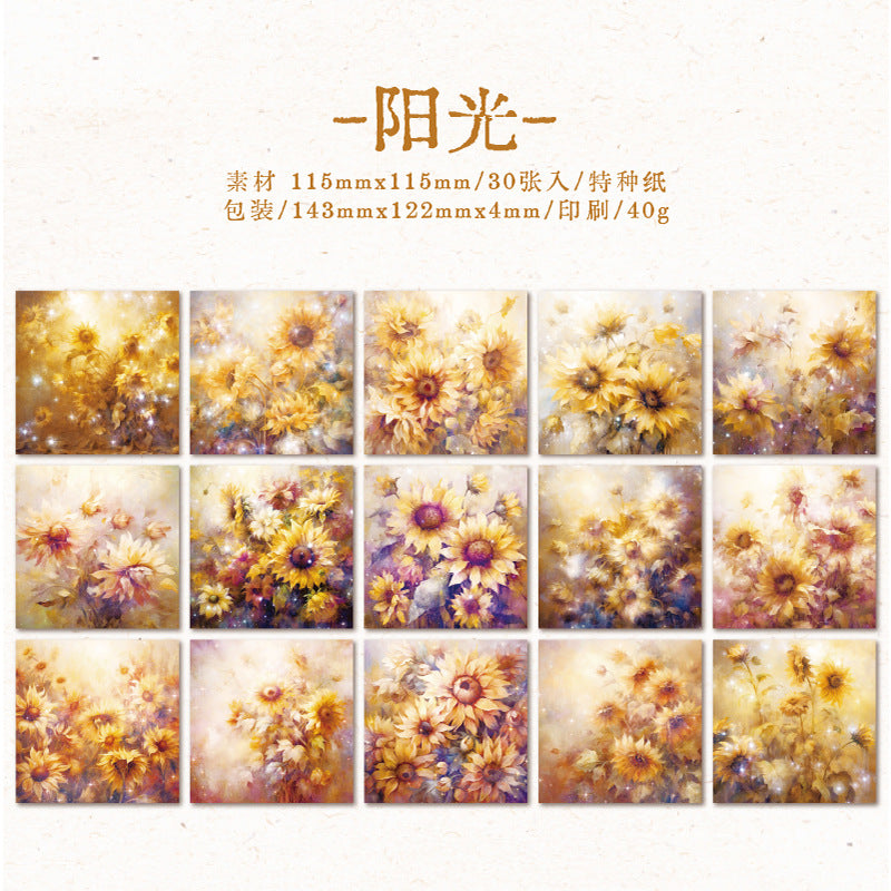 30 Pcs Floral Scrapbook Paper DCHH