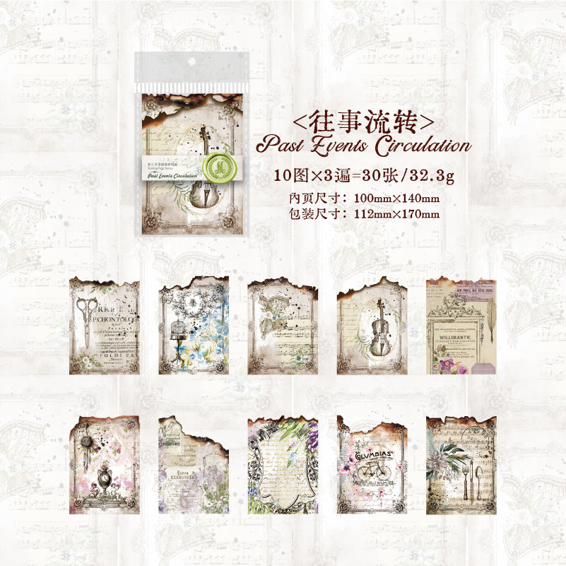 30pcs Vintage Scrapbook Paper RSSY