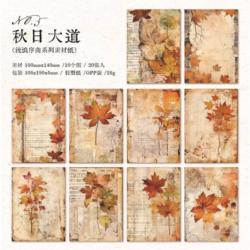 20 sheets Vintage Scrapbook Paper LLXQ