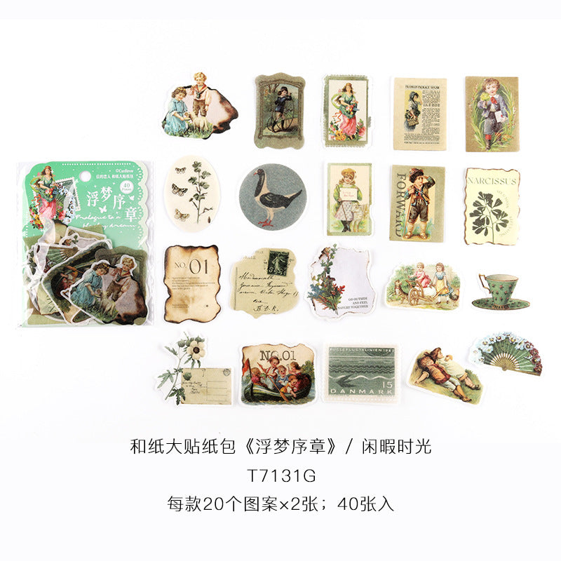 40 Pcs Washi Stickers Pack FMXZ