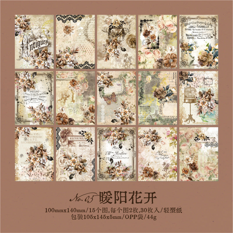 30pcs Vintage Notepad Stickers MJZSH