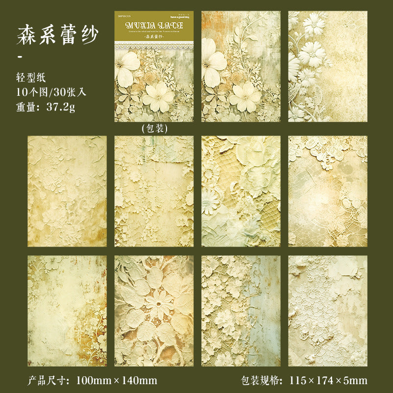 30 Sheets Vintage Scrapbook Paper MXLS