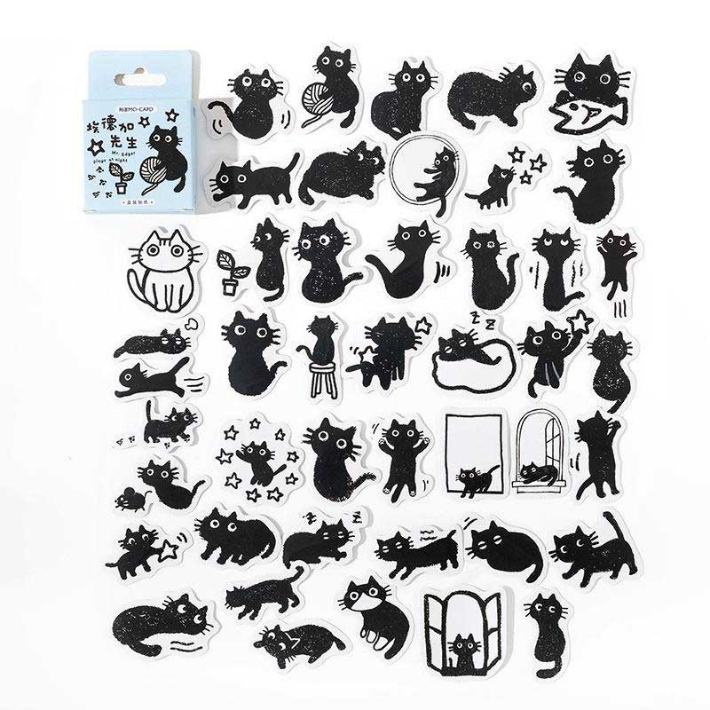 46 Pcs Cute Cat Stickers ADJXS