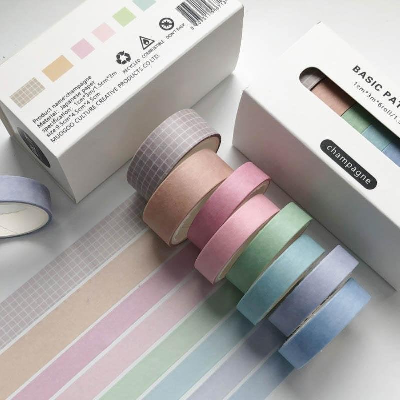 11 Pcs/Set Basic Solid Color Washi Tape colorful Masking Tape