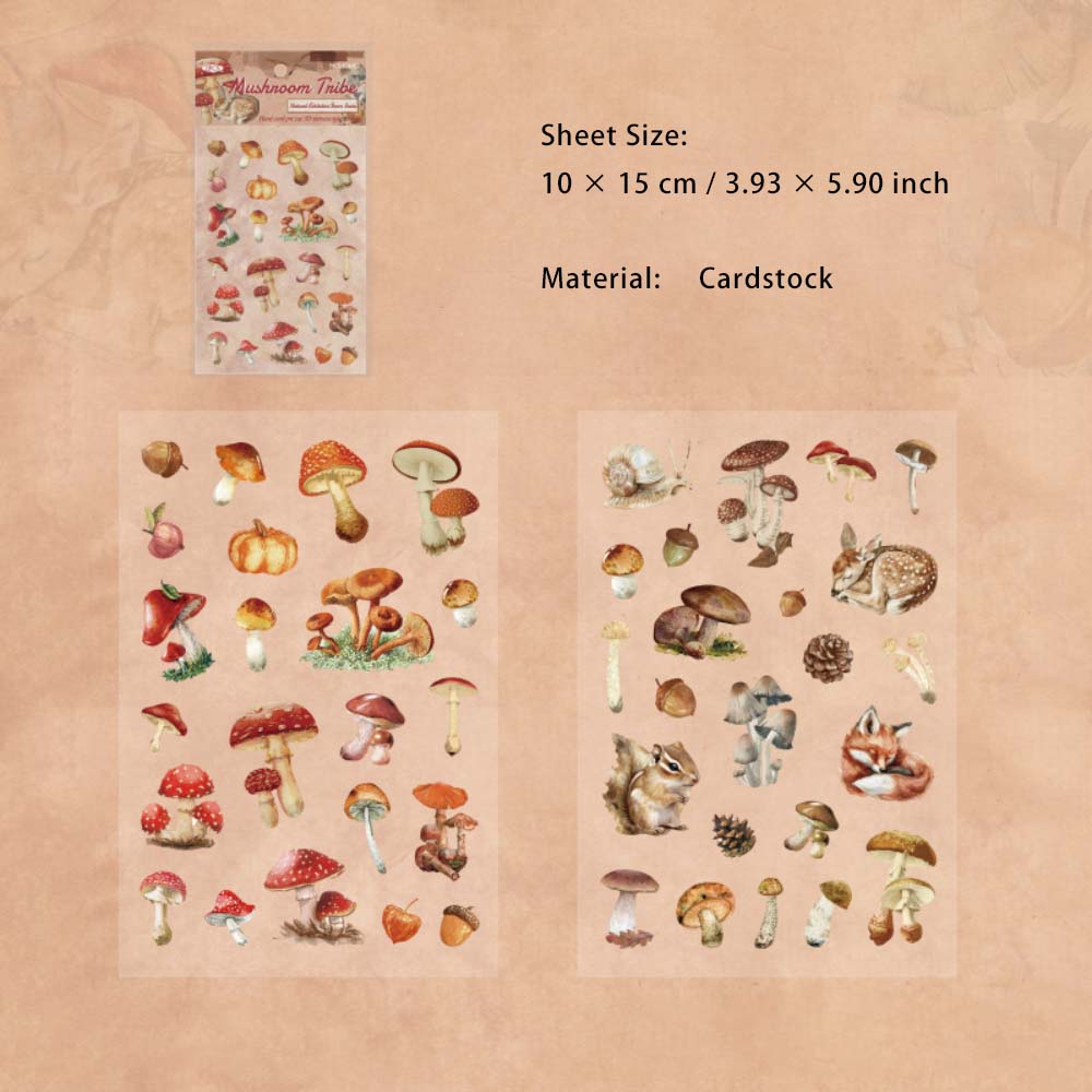 2 Sheets Natural Plant Animal Cardstock Stickers ZRCLS