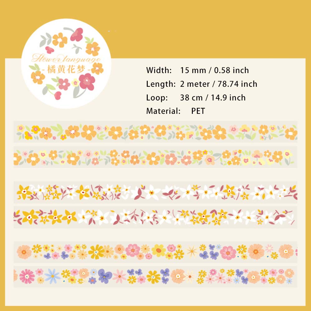 3 Rolls Flower PET Tape Set HYXS