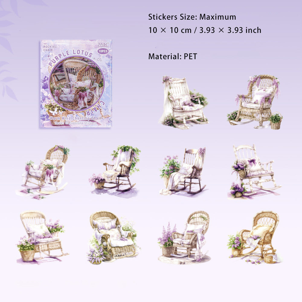 10 Pcs Garden Chair PET Stickers NFYY