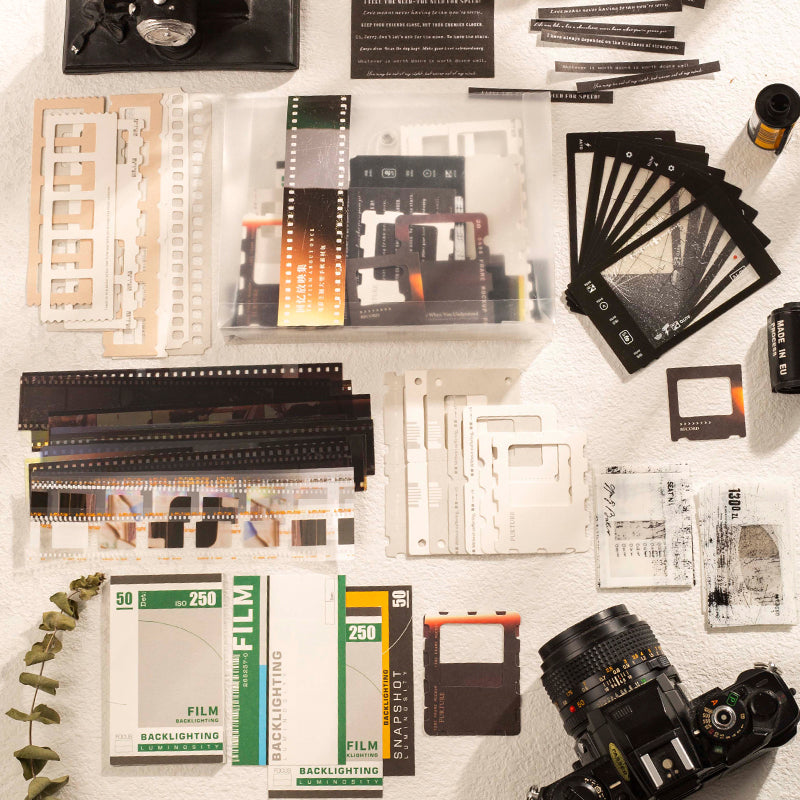 94 Pcs Vintage Film Negative Cinematic Scrapbooking Ephemera Pack