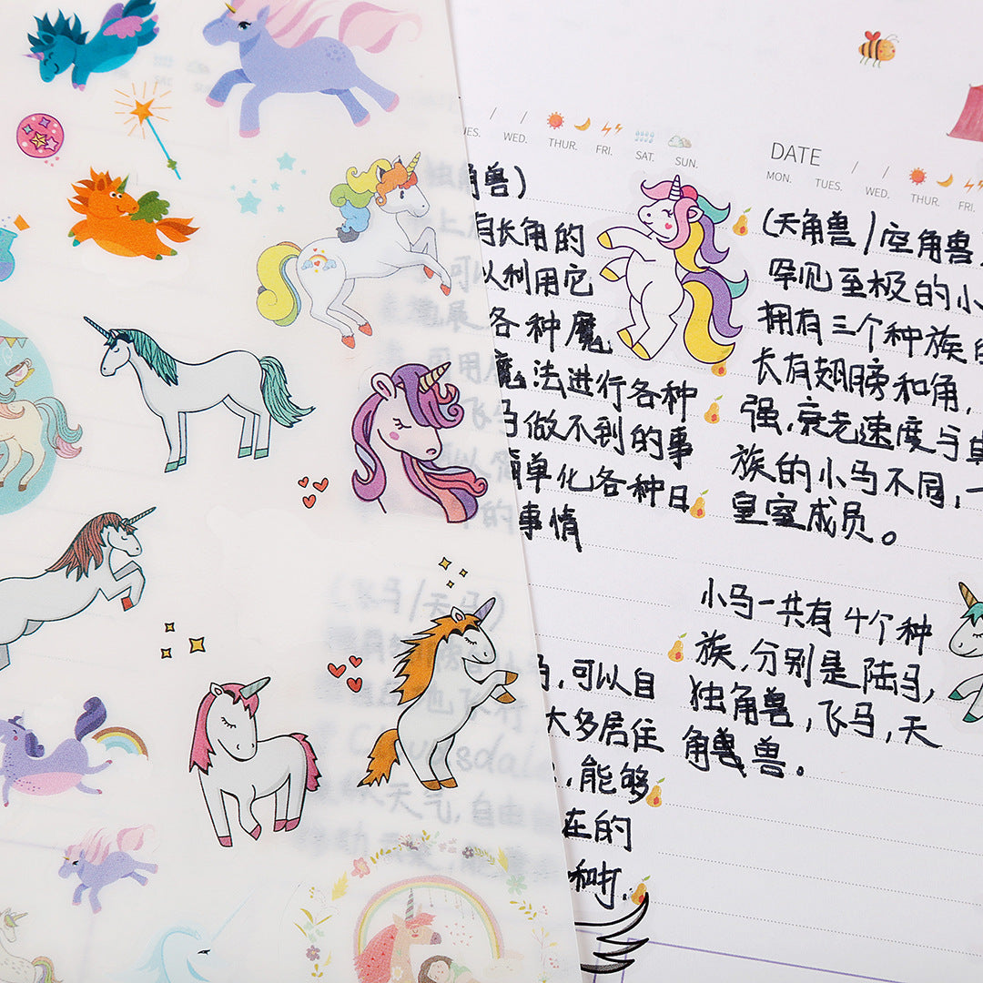 6 Sheets Unicorn Washi Stickers AGDJS