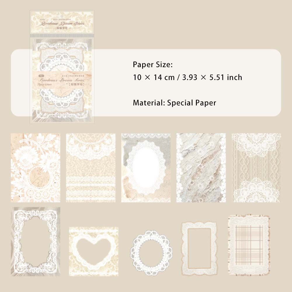 30 Sheets Lace Theme Scrapbook Paper BEDZM