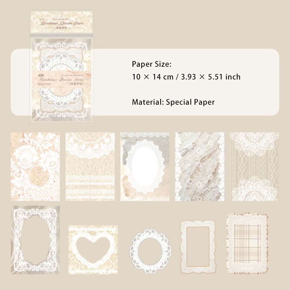 30 Sheets Lace Theme Scrapbook Paper BEDZM
