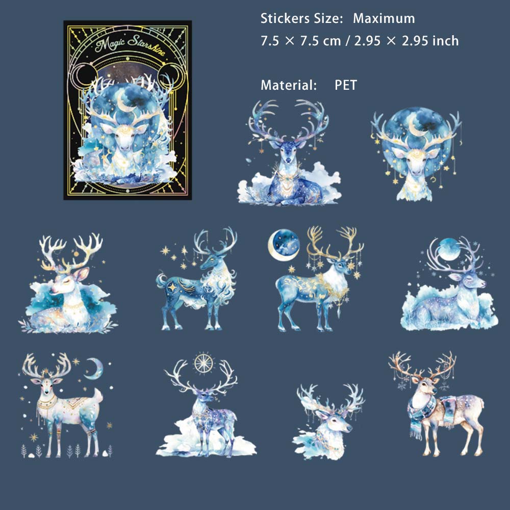 10 Pcs Fantasy Magic PET Stickers MFXC