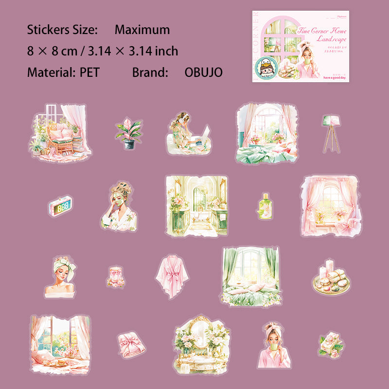 20 Pcs Room Theme PET Stickers SGJL