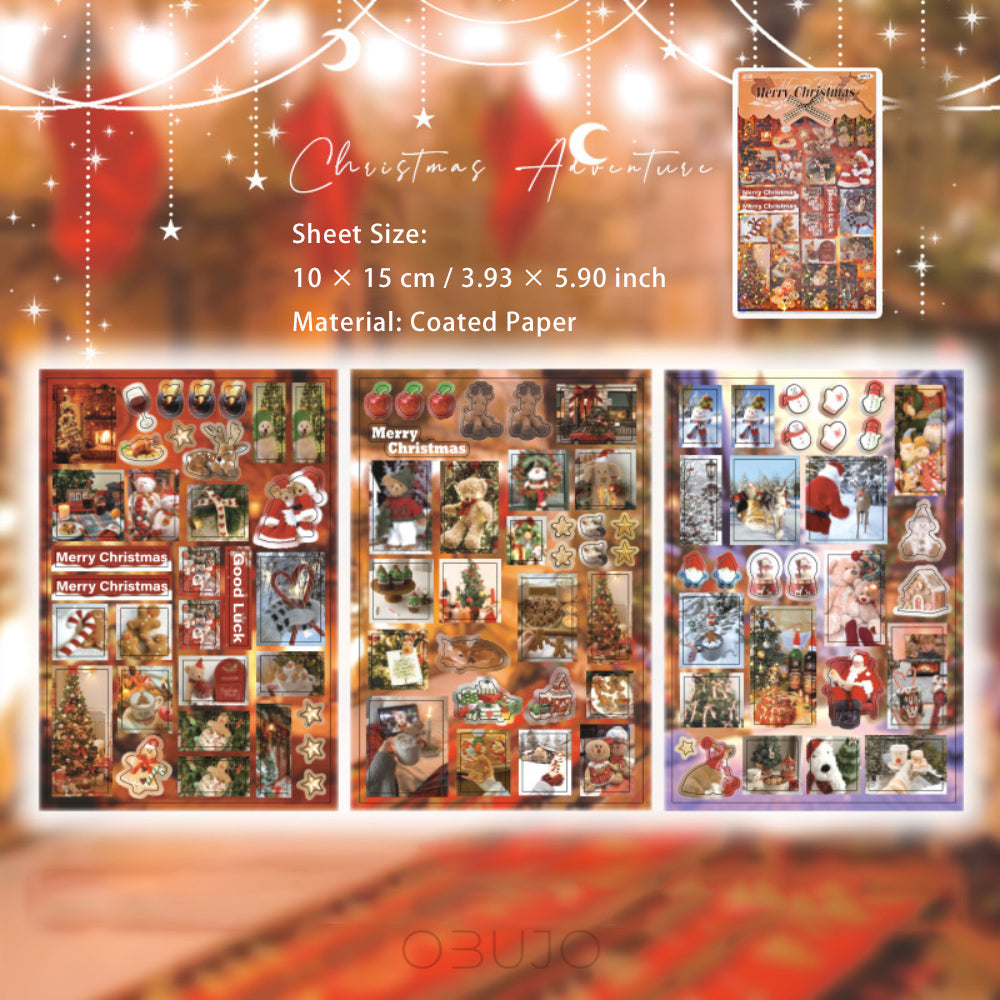 6 Sheets Christmas Stickres Book SDQY