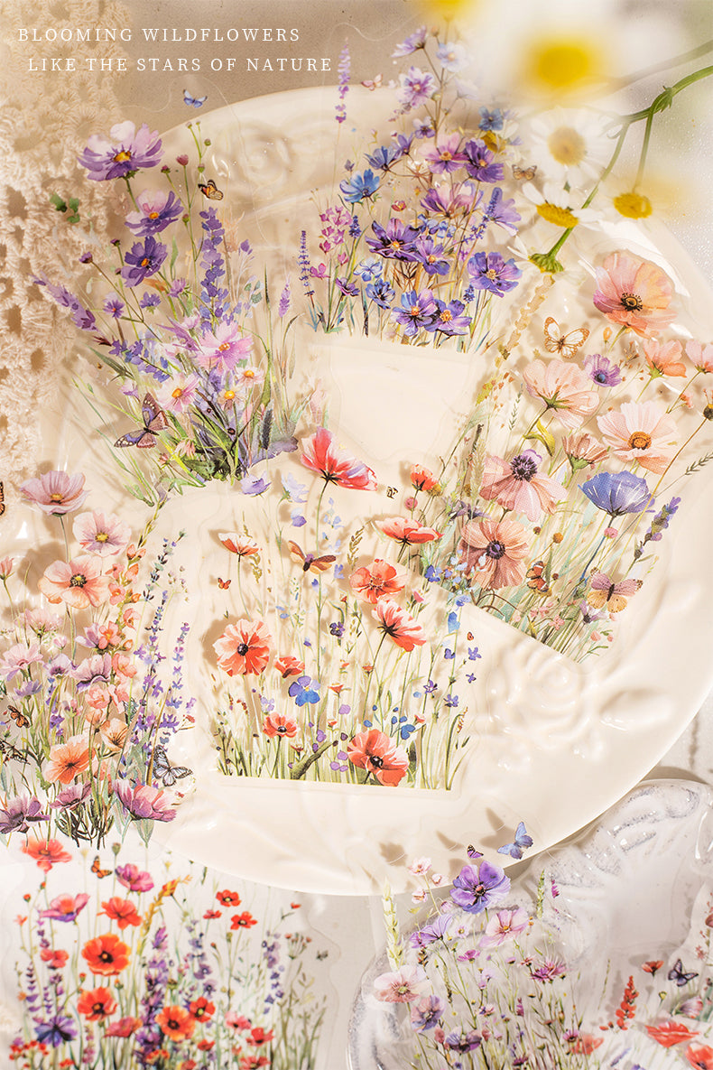 120 Pcs Impressionist Monet Garden Wildflower Stickers