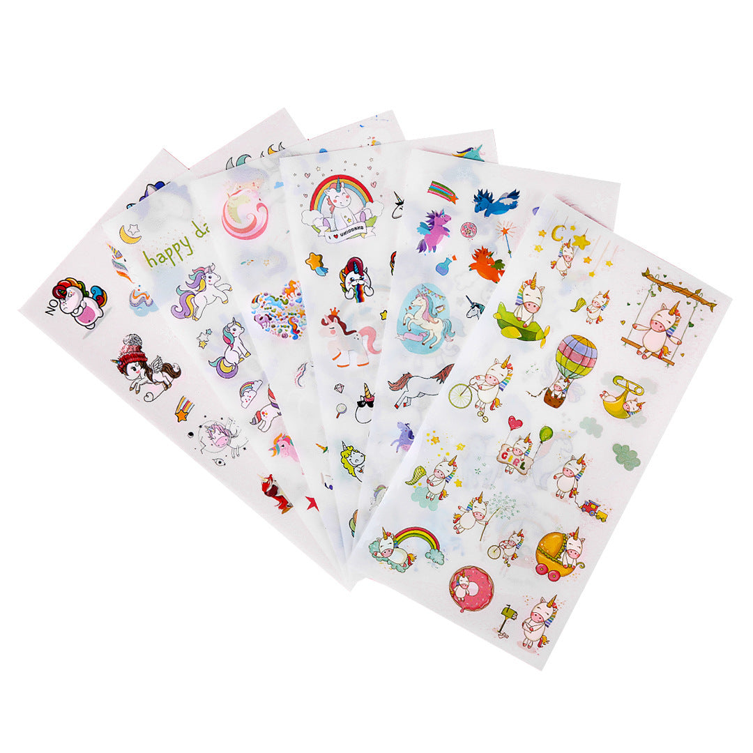 6 Sheets Unicorn Washi Stickers AGDJS