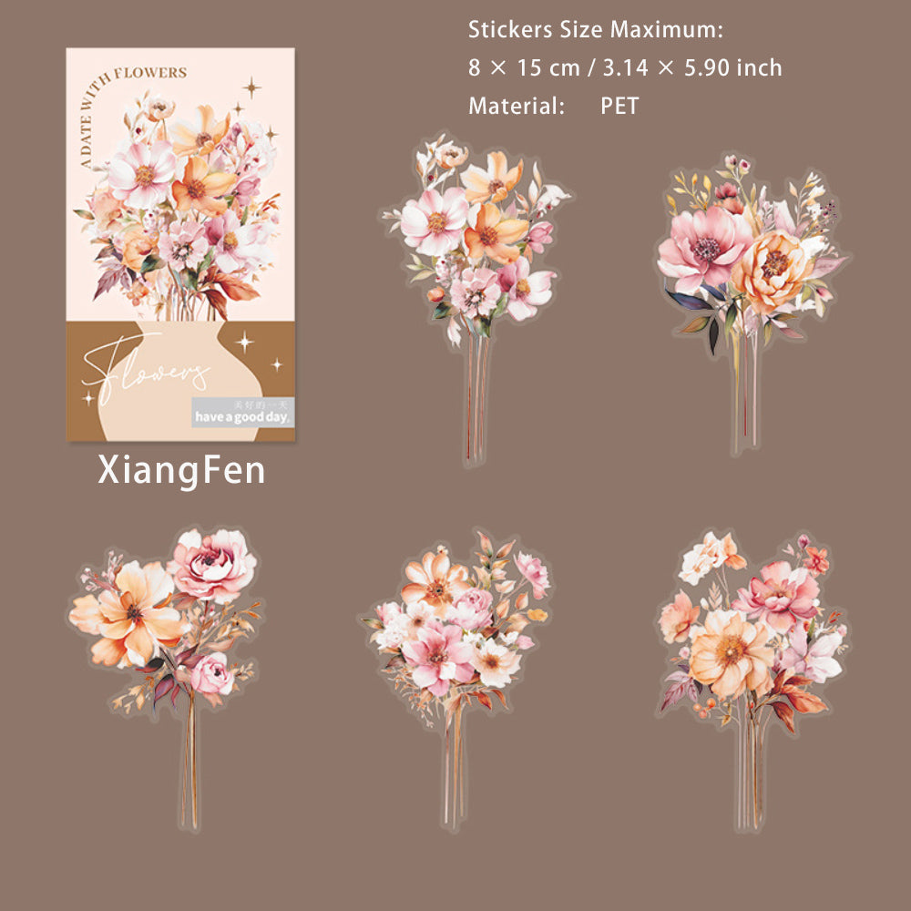 10 Pcs PET Bouquet Flower Stickers YHDYH