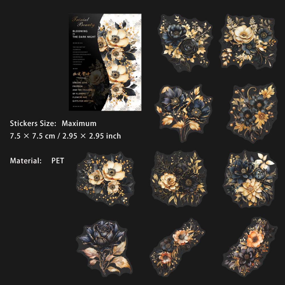 20 Pcs Gothic Flower PET Stickers AYZF