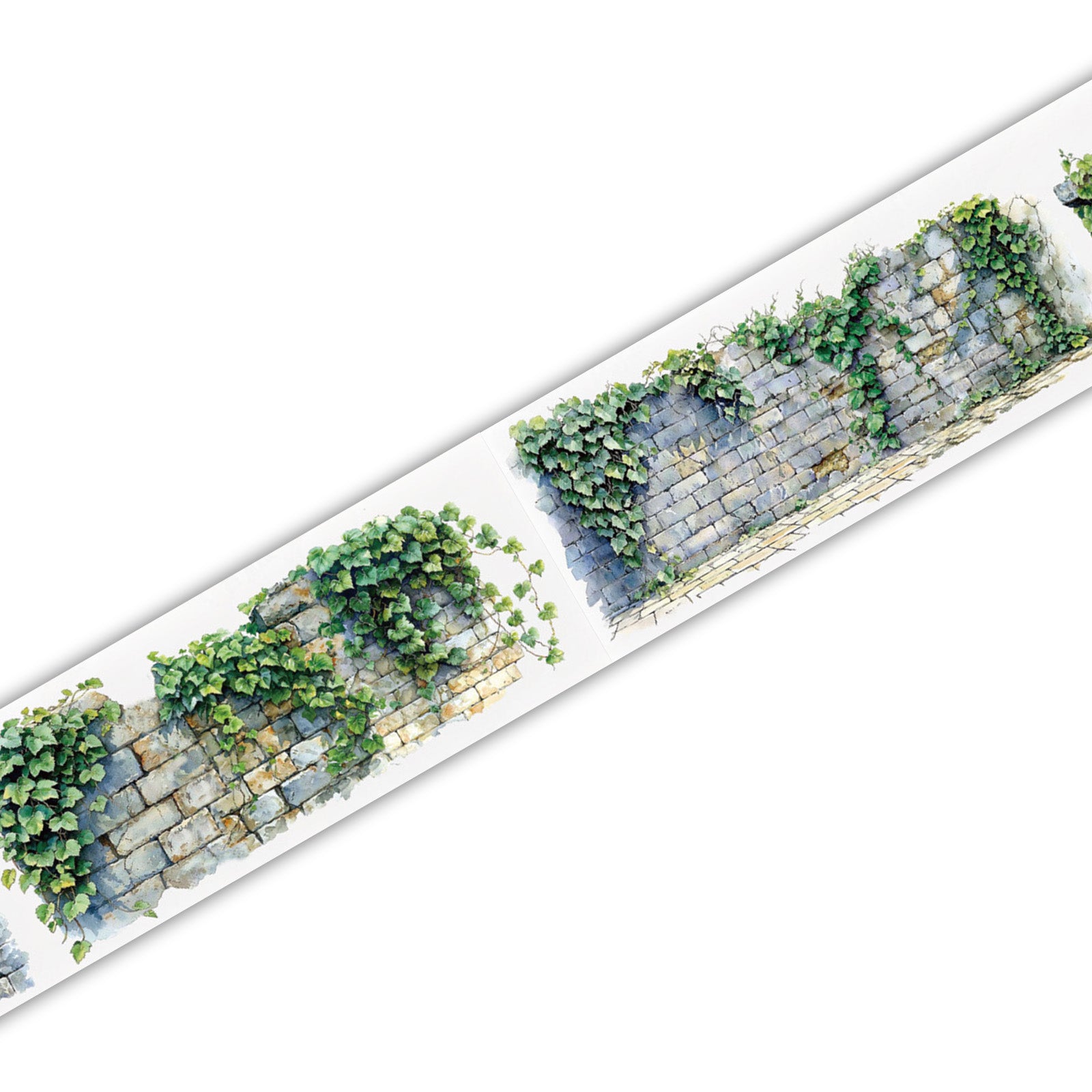 Vintage Watercolor Stone Wall Garden PET Tape