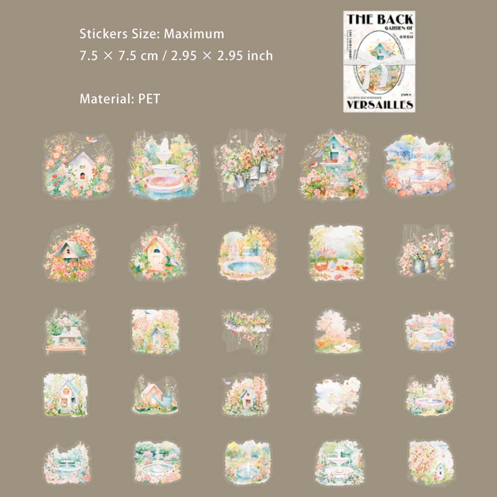 25 Pcs Garden PET Stickers FESHHY