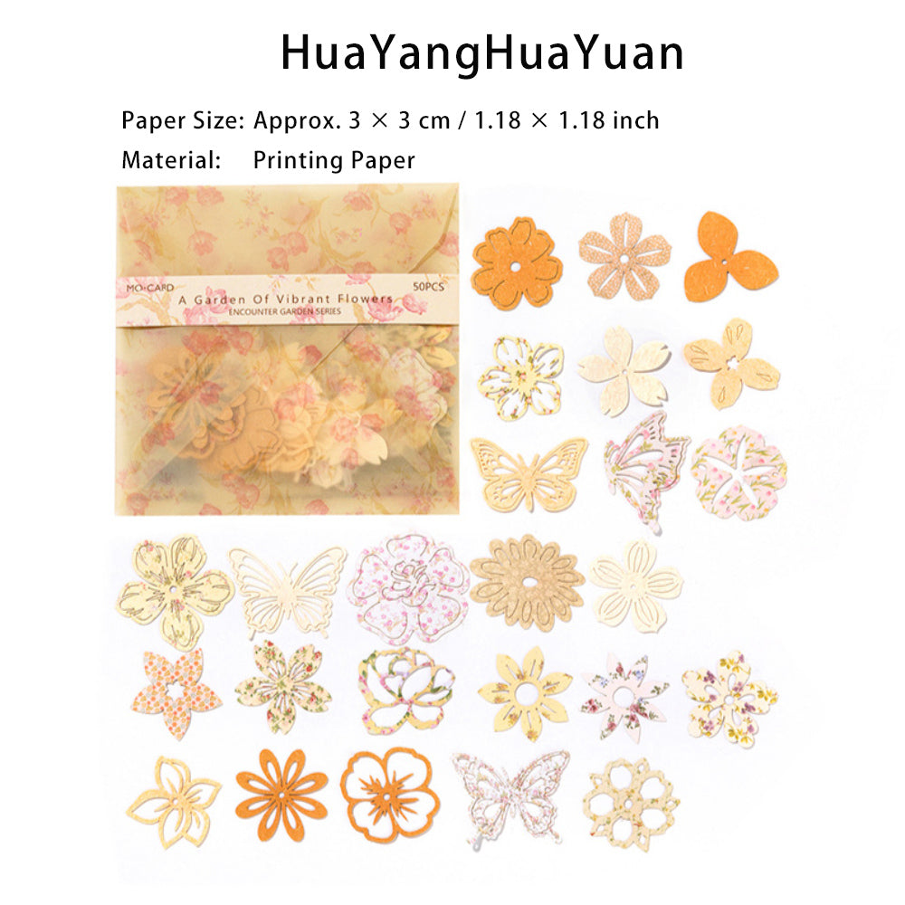 50 Pcs Cutout Flowers Paper XHHY