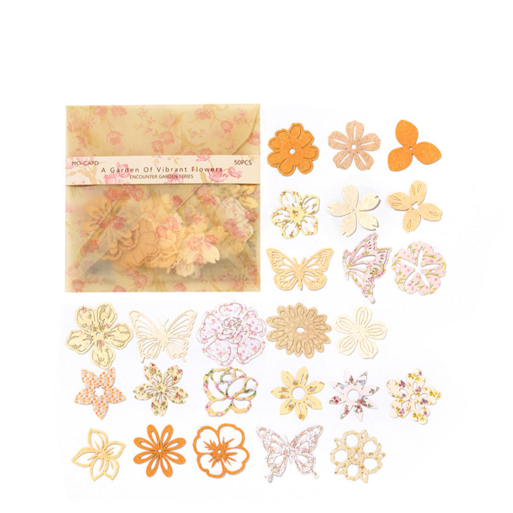 50 Pcs Cutout Paper Flowers XHHY