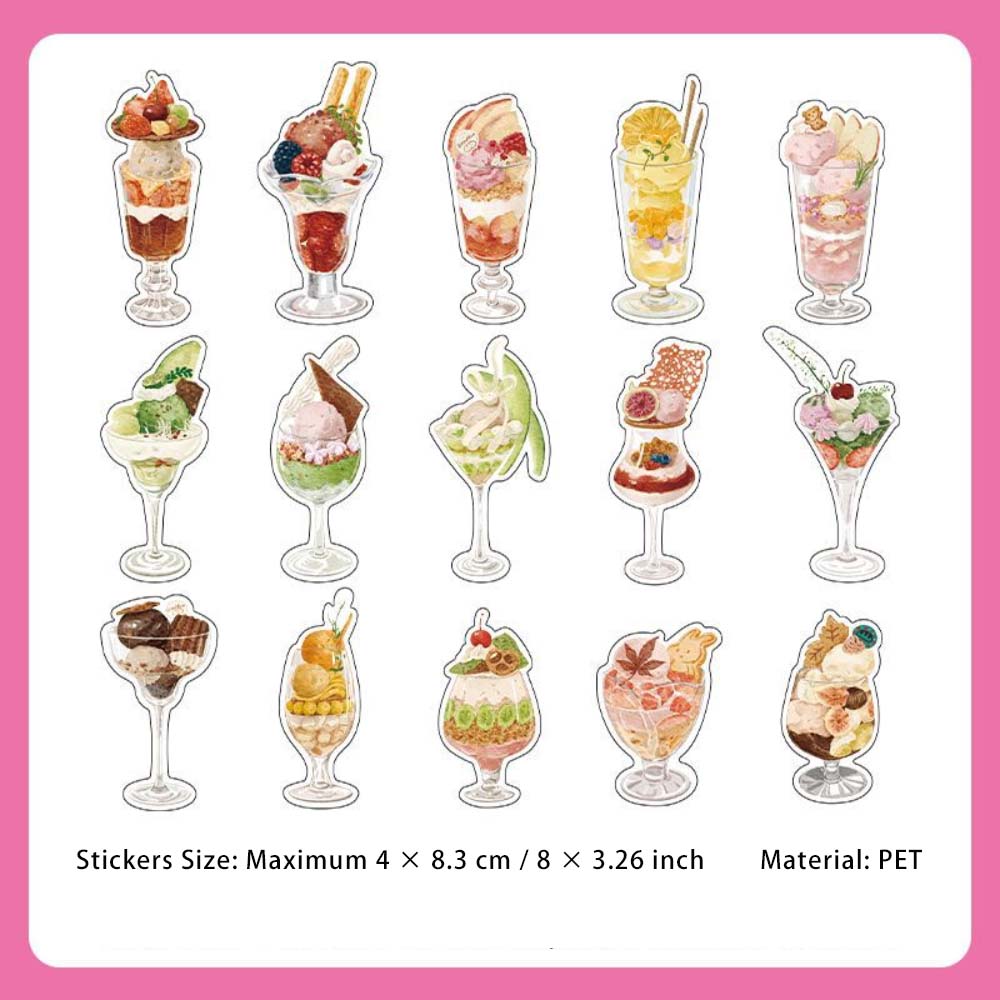 15 Pcs Dessert PET Stickers ZHCD