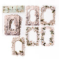 10 Pcs Antique Victorian Hollow Floral Relief Frame Scrapbooking Paper - White Flower