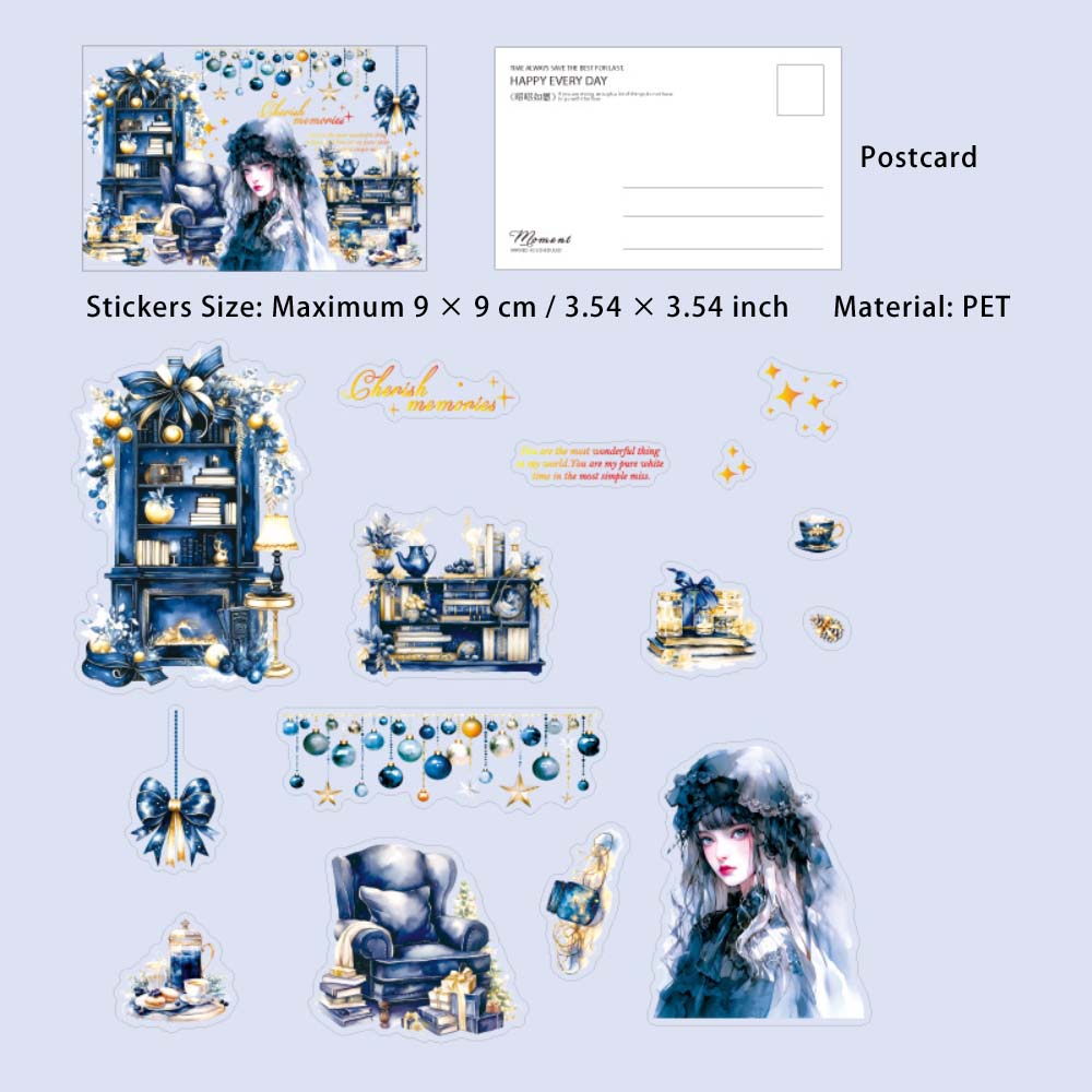 15 Pcs Stickers and Postcard Kit JYFMXP