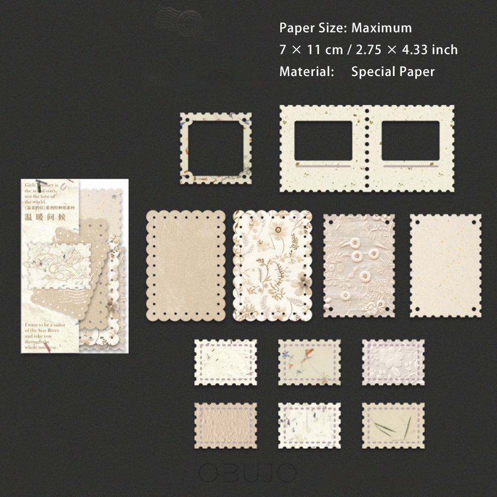 24 Pcs Postage Stamp Scrapbook Paper WRDX